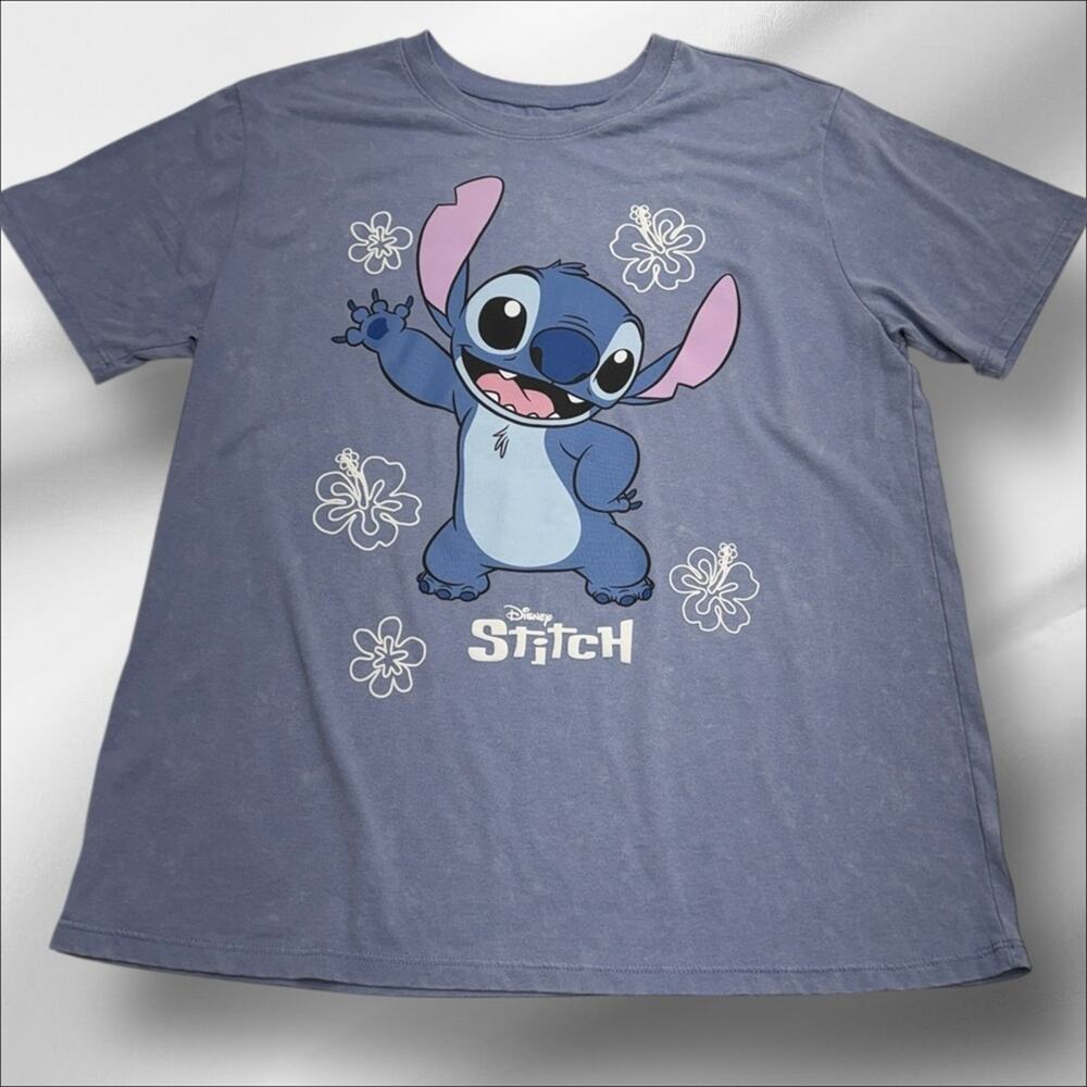 DISNEY STITCH Women’s XL Purple Cotton Poly T-Shirt